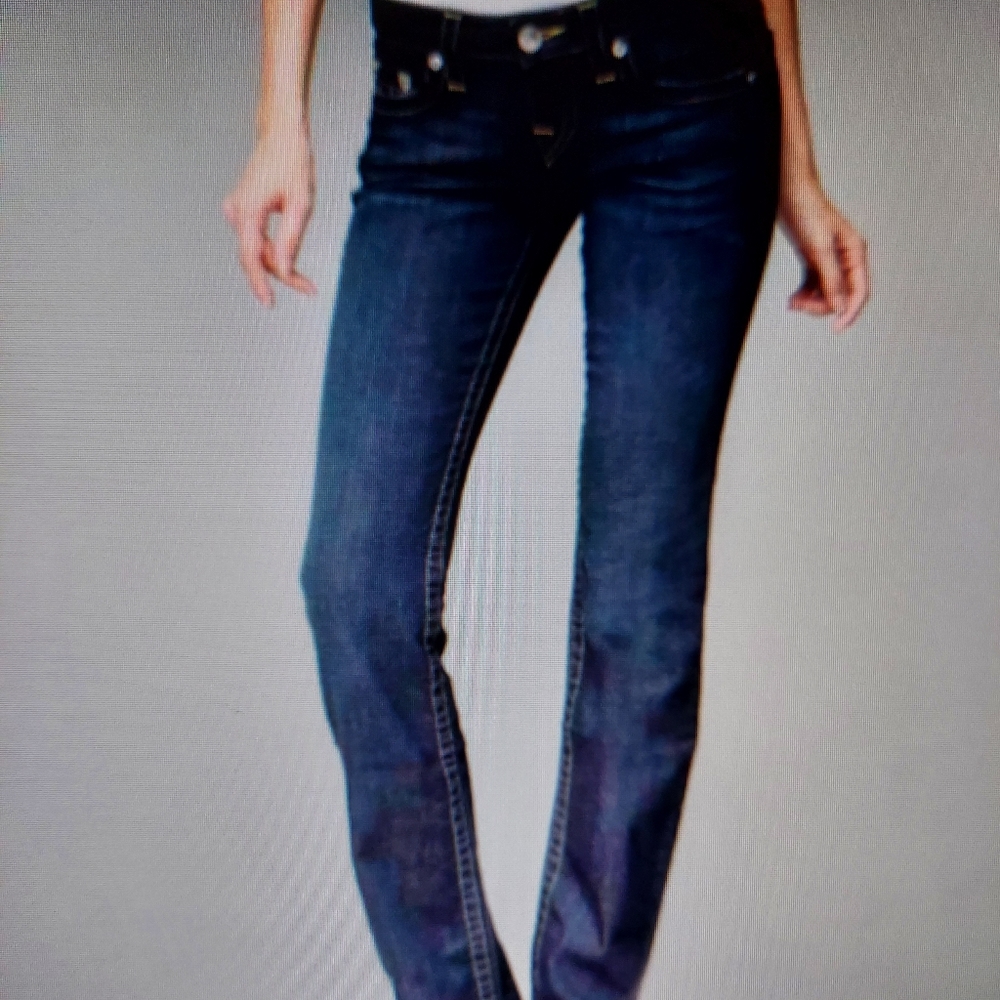 True Religion Vintage Distressed Straight Leg Jeans
